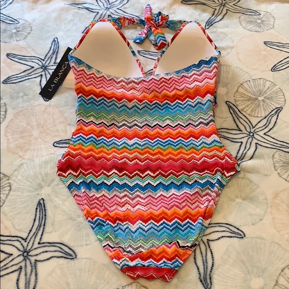 NWOT La Blanca One Piece Bathing Suit LB4KW19 - Picture 5 of 7